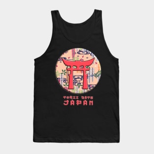 Torii Gates Japanese Sacred Shinto Shrine Japan Floral Pattern Chrysanthemum Cherry Blossom 59 Tank Top